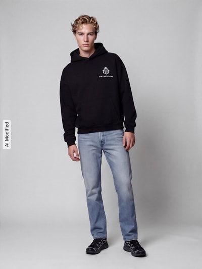 Don´t Waste Culture Oversized Hoodie aus Baumwoll-Mix Modell 'PURO' Black 1