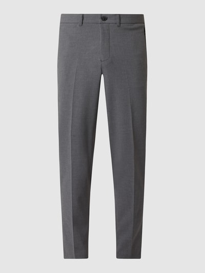 SELECTED HOMME Slim tapered fit broek met stretch, model 'James' Lichtgrijs gemêleerd - 2