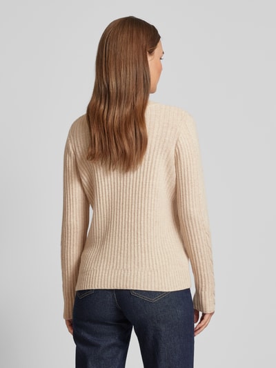 MAERZ Muenchen Strickpullover mit gerippten Abschlüssen Beige Melange 5