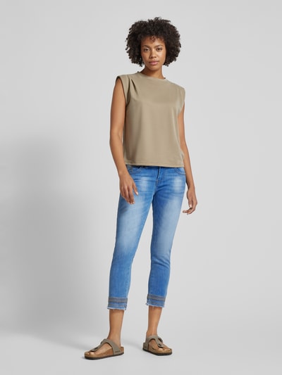 Blue Monkey Skinny fit jeans met verkort model, model 'CHARLOTTE' Blauw - 1