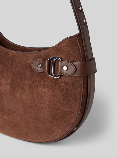 Lauren Ralph Lauren Handtas van echt runderleer met sierapplicatie Donkerbruin - 3