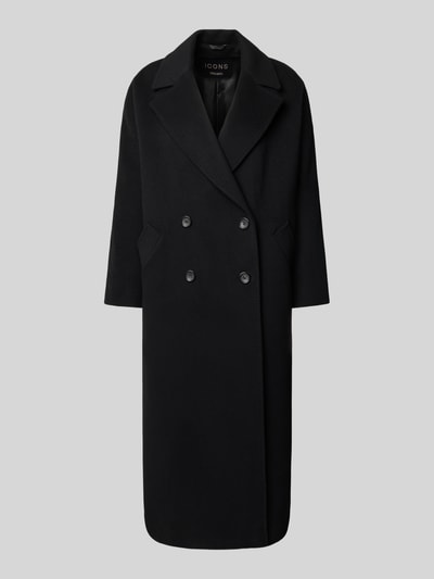 ICONS Cinzia Rocca Płaszcz wełniany z kaszmirem Czarny 2