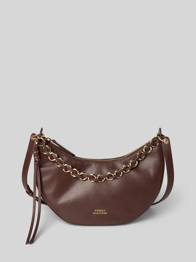 Tommy Hilfiger Torebka ze skóry naturalnej na długim pasku Ciemnobrązowy 2