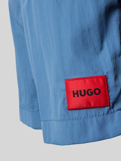 HUGO Badehose mit Label-Patch Modell 'Dominica' Jeansblau 2
