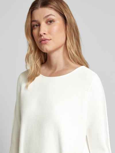 Christian Berg Woman Gebreide pullover met ronde hals Offwhite - 3