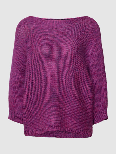 More & More Strickpullover mit U-Boot-Ausschnitt und 3/4-Arm Pink 2