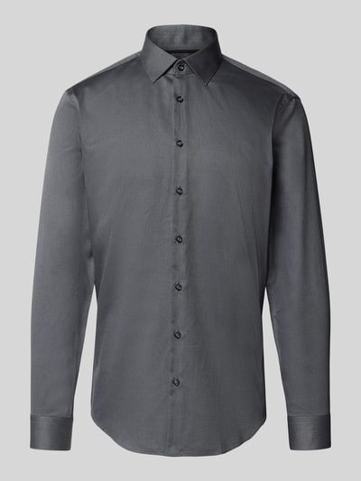 Jake*s Slim Fit Business-Hemd mit Strukturmuster Anthrazit 2