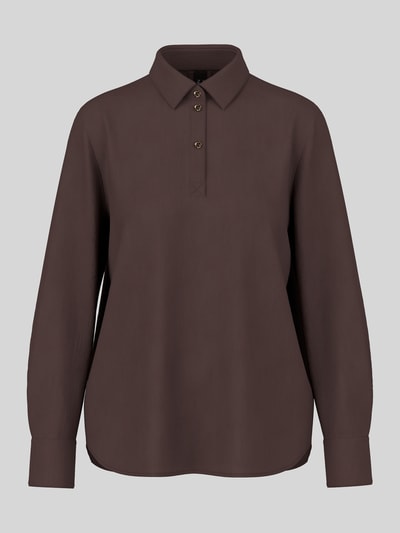 Marc Cain Bluzka koszulowa longline o kroju regular fit z ozdobnymi guzikami Średniobrązowy 2
