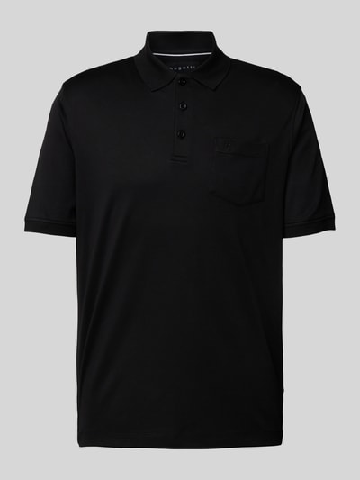 bugatti Regular fit poloshirt met borstzak Zwart - 2