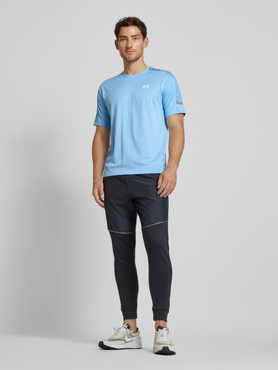 Under Armour T-shirt met labelprint, model 'Tech Utility' Rookblauw - 1