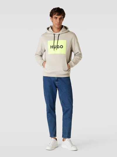 HUGO Hoodie met logoprint, model 'Duratschi' Steengrijs - 1