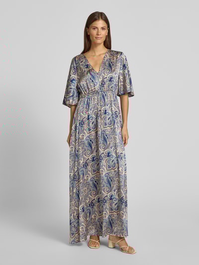 B.Young Maxikleid mit V-Ausschnitt Modell 'HILLY' Blau 4