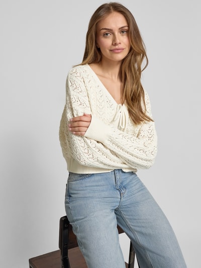 GUESS Strickjacke mit Schnürverschluss Offwhite 3