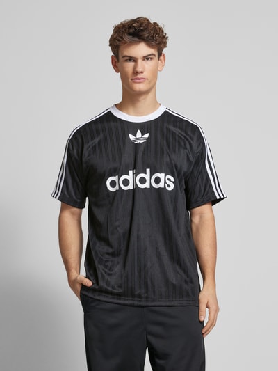 adidas Originals T-Shirt mit geripptem Rundhalsausschnitt Black 4