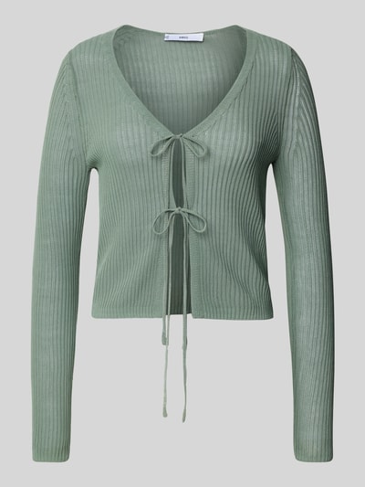Mango Strickjacke mit Vorderseite zum Binden Modell 'GERANIO' Schilf 2