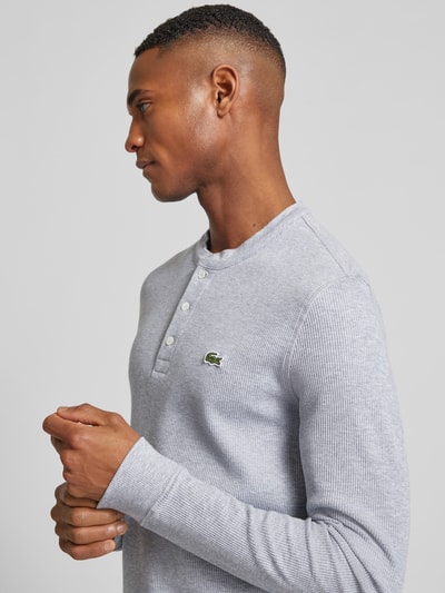 Lacoste Longsleeve mit Label-Detail Hellgrau 3