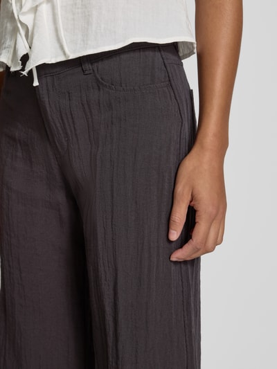 WEEKDAY Wide leg stoffen broek in kreuklook, model 'Sander' Zwart - 3