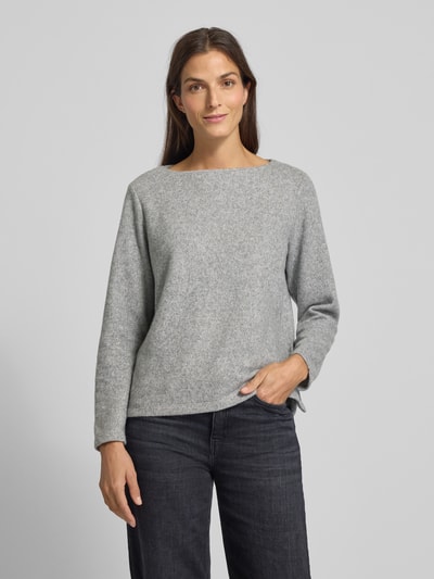 Tom Tailor Regular fit sweatshirt met viscose Lichtgrijs gemêleerd - 4