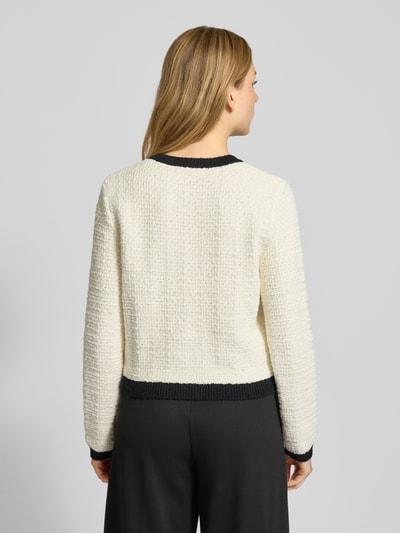 Christian Berg Woman Selection Kurtka z efektem bouclé i okrągłym dekoltem Écru 5