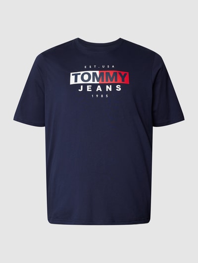 Tommy Jeans Plus Plus Size T-shirt met logoprint, model 'PLUS ENTRY FLAG TEE' Donkerblauw - 2