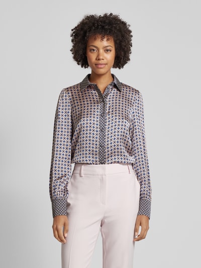 Jake*s Collection Blouse met all-over print Donkerblauw - 4