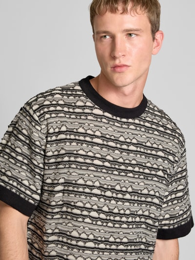 Redefined Rebel T-Shirt mit Strukturmuster Modell 'Rocco' Beige 3