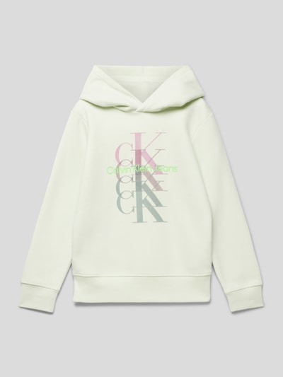 Calvin Klein Jeans Hoodie mit Label-Print Modell 'REPEAT' Mint 1