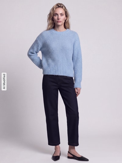 Pepe Jeans Regular Fit Pullover mit Woll-Anteil Modell 'ASHLEY CREW' Hellblau 1