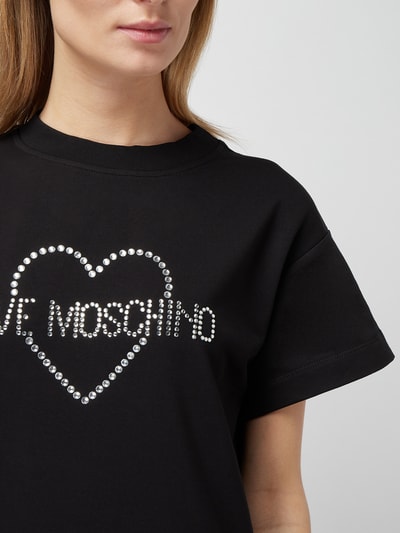 Love Moschino Jerseykleid mit Logo aus Ziersteinen Black 3