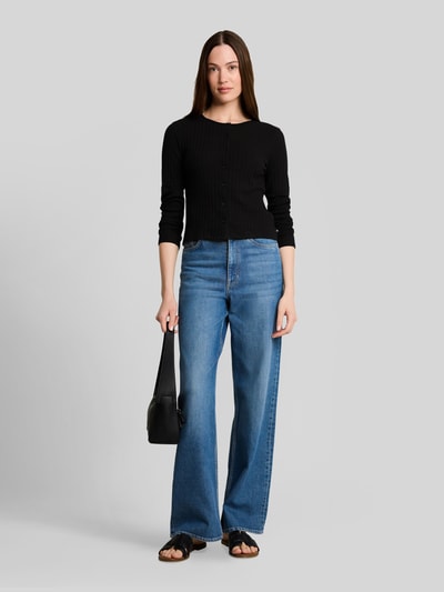 Tom Tailor Denim Slim Fit Strickjacke aus Baumwoll-Mix Black 1