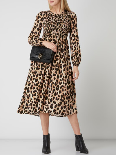 moves Kleid aus Viskose mit Animal-Print Modell 'Ivala' Black 1