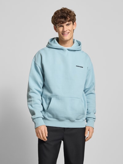 Pegador Oversized Hoodie mit Logo und Känguru-Tasche Hellblau 4