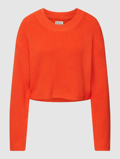 Emily Van den Bergh Gebreide pullover met geribde ronde hals Oranje - 2