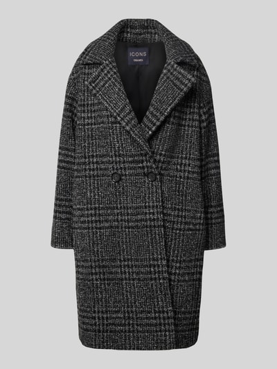 ICONS Cinzia Rocca Mantel mit Woll-Anteil und Reverskragen Black 2