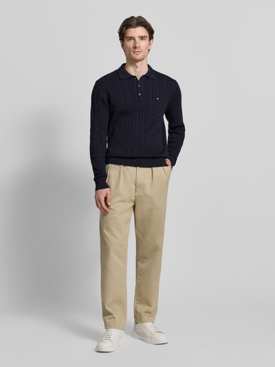 Tommy Hilfiger Regular Fit Strickpullover aus reiner Baumwolle Marine 1