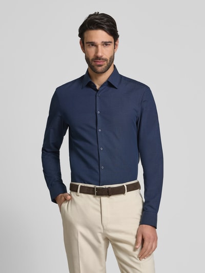 Jake*s Super Slim Fit Business-Hemd mit Knopfleiste Marine 4