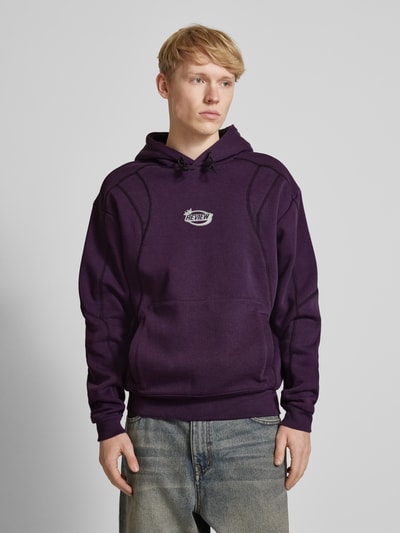 REVIEW Oversized hoodie van katoenmix  Aubergine - 4