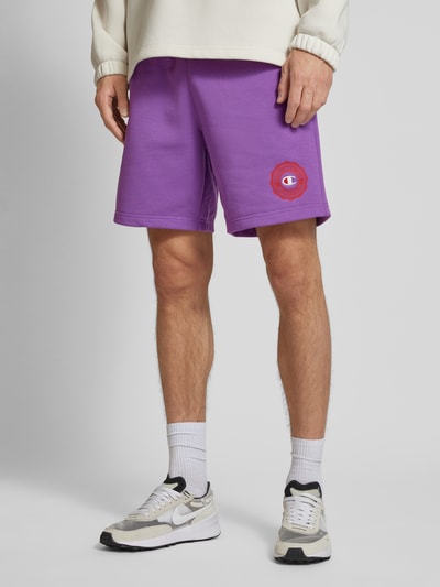 CHAMPION Regular Fit Sweatshorts mit Logo-Badge Lila 4