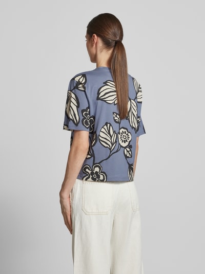 JAKE*S STUDIO WOMAN T-Shirt mit geripptem Rundhalsausschnitt Jeansblau 5