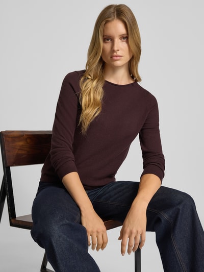Marc O'Polo Regular Fit Strickpullover mit Schurwoll-Anteil Bordeaux 3