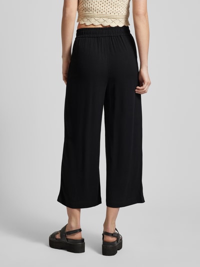 Pieces Wide leg stoffen broek met verkort model, model 'VINSTY' Zwart - 5