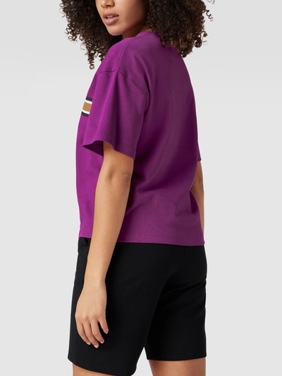 BOSS T-Shirt mit Motiv- und Logo-Print Modell 'Evina' Purple 5