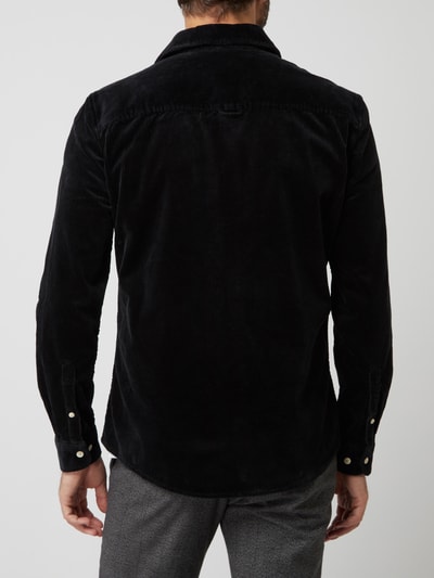 REVIEW Slim Fit Cordhemd mit Stretch-Anteil Schwarz 5