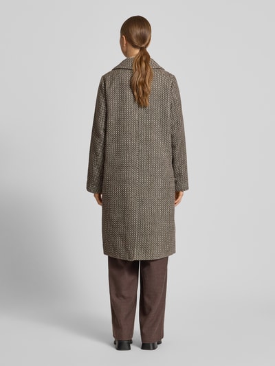 FREE/QUENT Płaszcz z kołnierzem z połami model ‘NADIM’ Jasnobrązowy melanż 5