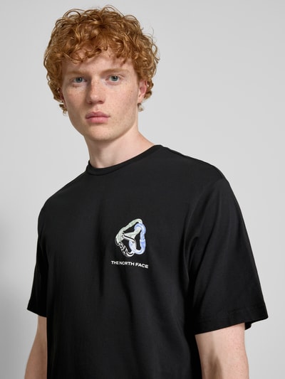 The North Face T-Shirt mit Label-Print Metallic Black 3