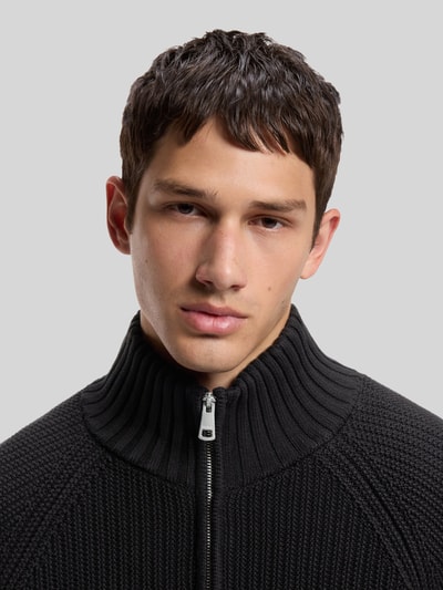 HUGO Blue Strickjacke mit Reißverschluss Modell 'Sonzie' BLACK 3