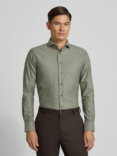 Profuomo Slim fit zakelijk overhemd met haaikraag Groen - 4
