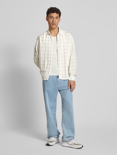 WEEKDAY Oversized Freizeithemd aus Viskose-Baumwoll-Mix mit Leinen-Anteil Offwhite 1