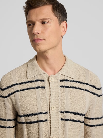 Marc O'Polo Regular Fit Strickjacke aus Baumwoll-Mix Ecru 3