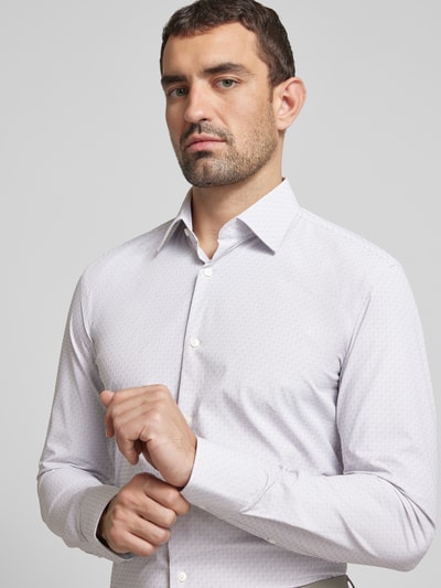 BOSS Koszula biznesowa o kroju slim fit z kołnierzykiem typu kent model ‘Hank’ Antracytowy 3